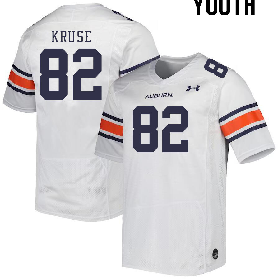 Youth #82 Jake Kruse Auburn Tigers College Football Jerseys Stitched-White - Click Image to Close